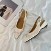 2026 New Fashionable Pointed-toe Buckle Solid Color High-heeled Sandals for Women in Autumn Luxury Shoes