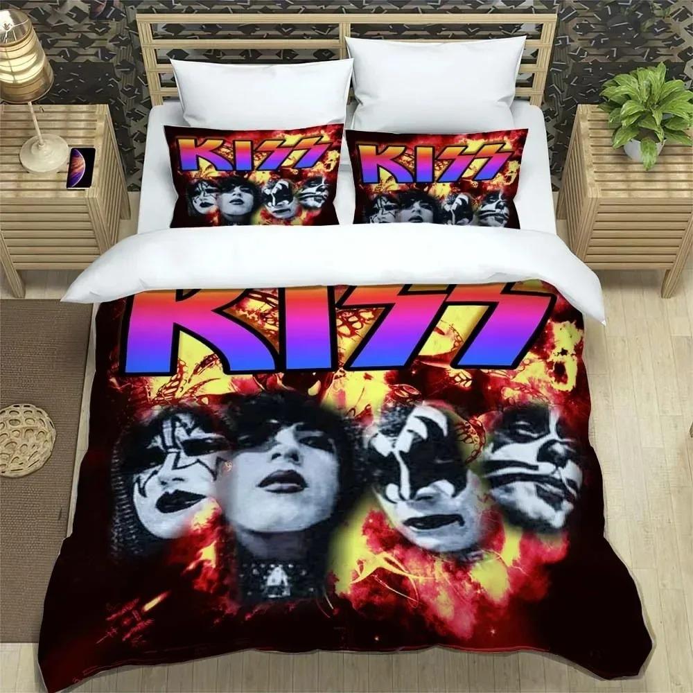 KISS Rock Band Bedding Set,Single Twin Full Queen King Size,KISS Music Bed Set Kid Bedroom Bedding Sets