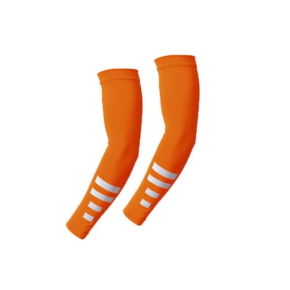 

Fluorescent Ice Silk Sleeves Quick-drying UV Protection Arm Covers Reflective Arm Warmers Cycling оранжевый