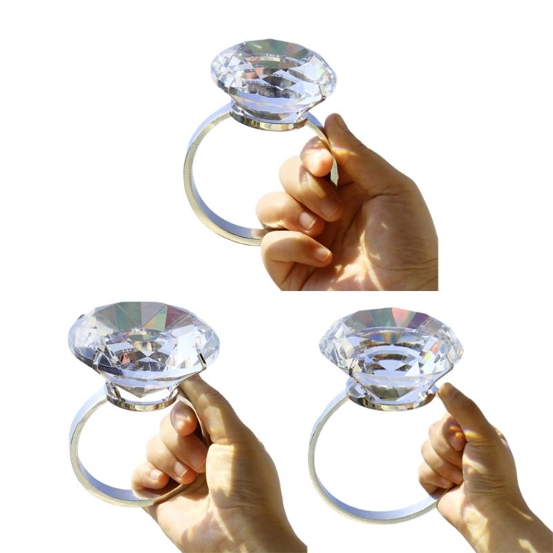 Dazzling Cubic Zirconia Fashion Rings Multipurpose Accessory Sparkling Dress Rings Suitable for Costumes Evening Gowns