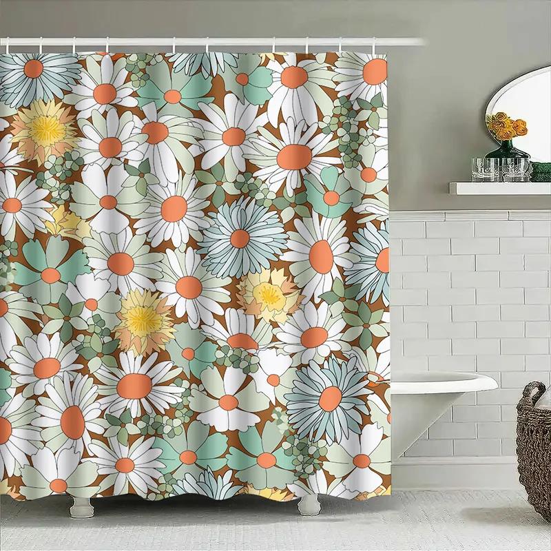 Delightful Daisy Shower Curtain Vibrant Floral Print for Bathroom Decor, Waterproof Fabric, Perfect Gift Idea