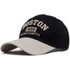 Vintage Boston 1630 Letter Embroidered Baseball Caps Men Women Two-Tone Patchwork Curved Brim Dad Hat Casual Outdoor Golf Hat