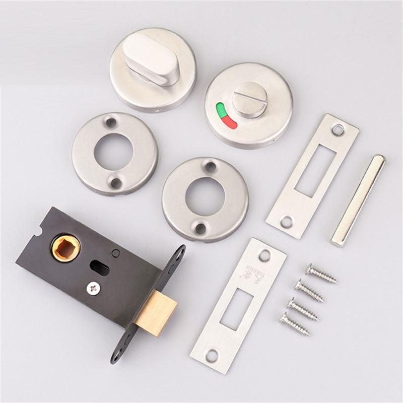 Öffentliche Toilettentürverriegelung mit rot-grünem Besetzt-Frei-Schild, Toilettenkabinentürriegel für öffentliche Toiletten