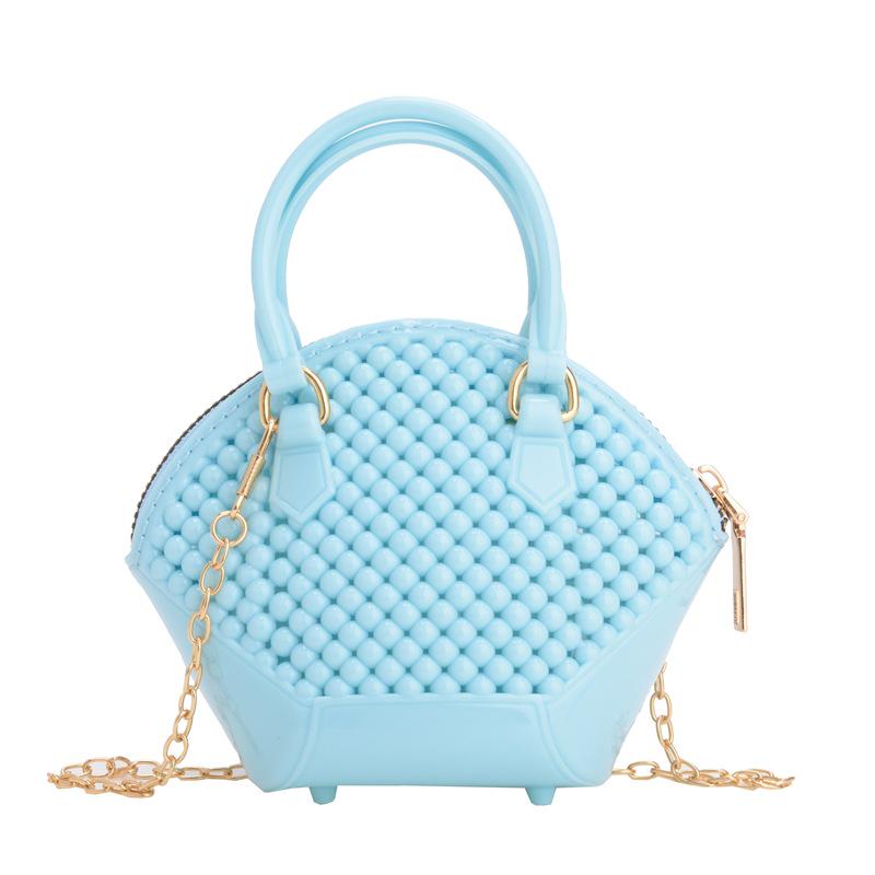 Sommer Mode Damen Crossbody Jelly Tasche mit Kette und Perlmutt Muschel Design