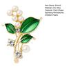 DYS Brooch Pin, Plant Shape Lapel Pin with Green Leaf Design, Imitation Pearl Rhinestone Combination Stable Buckle for Daily Commuting And Dress