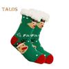 1 Paar Wintersocken mit Cartoon-Weihnachtsmann- und Elch-Print, mit Plüsch gefüttert, wärmespeichernd, Weihnachts-High-Tube-Socken, Beinwärmer, Herbst-Winter-Bodensocken, Weihnachtsgeschenk