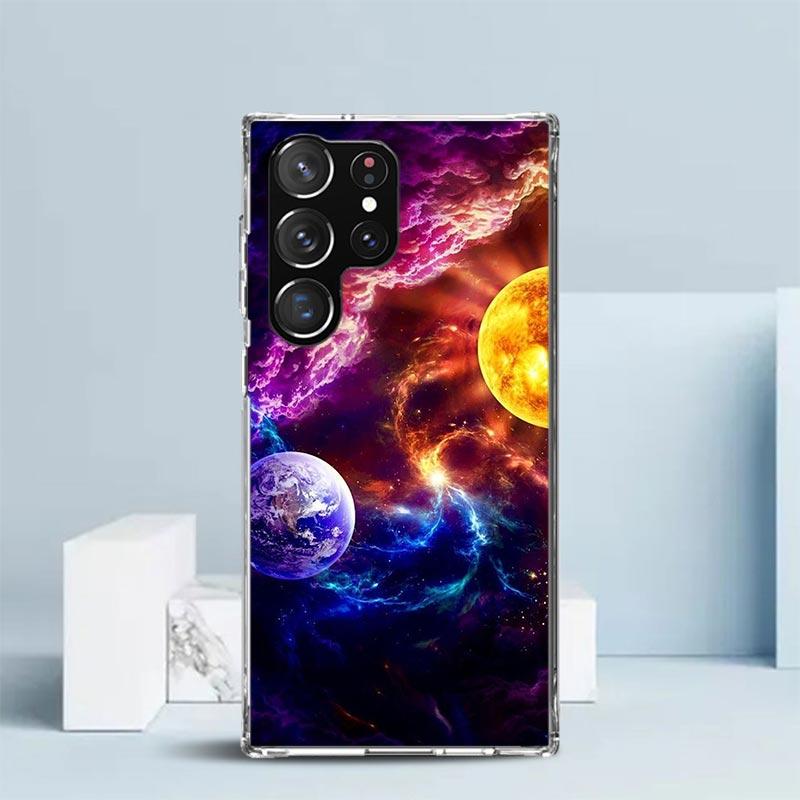 

Earth Stars Space Phone Case For Samsung Galaxy S24 S25 Edge S26 Ultra S22 S23 Plus S21 + S20 FE Soft TPU Back Cover Galaxy S25 Samsung S25 Ultra