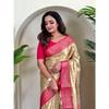 Pure tissue silk saree with zari weaving and meena work with running blouse and elegant jaal on the body.  blouse : contrast as per video