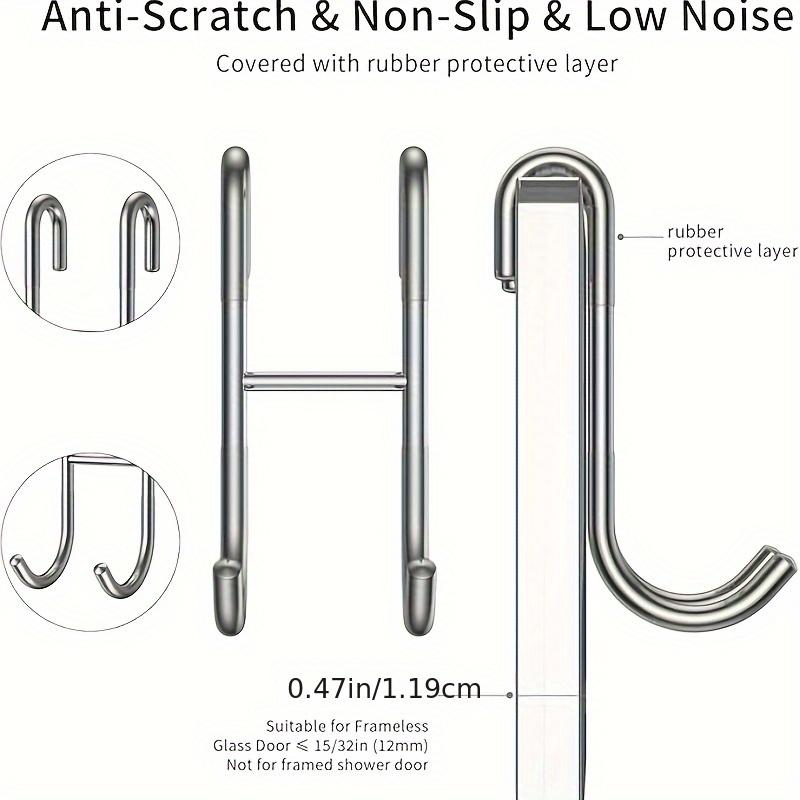 1set Stainless Steel Shower Squeegee with Silicone Blade &Ergonomic Handle - Rust-Resistant Bathroom, Kitchen, Car Glass Cleaner-Includes Hooks Holder