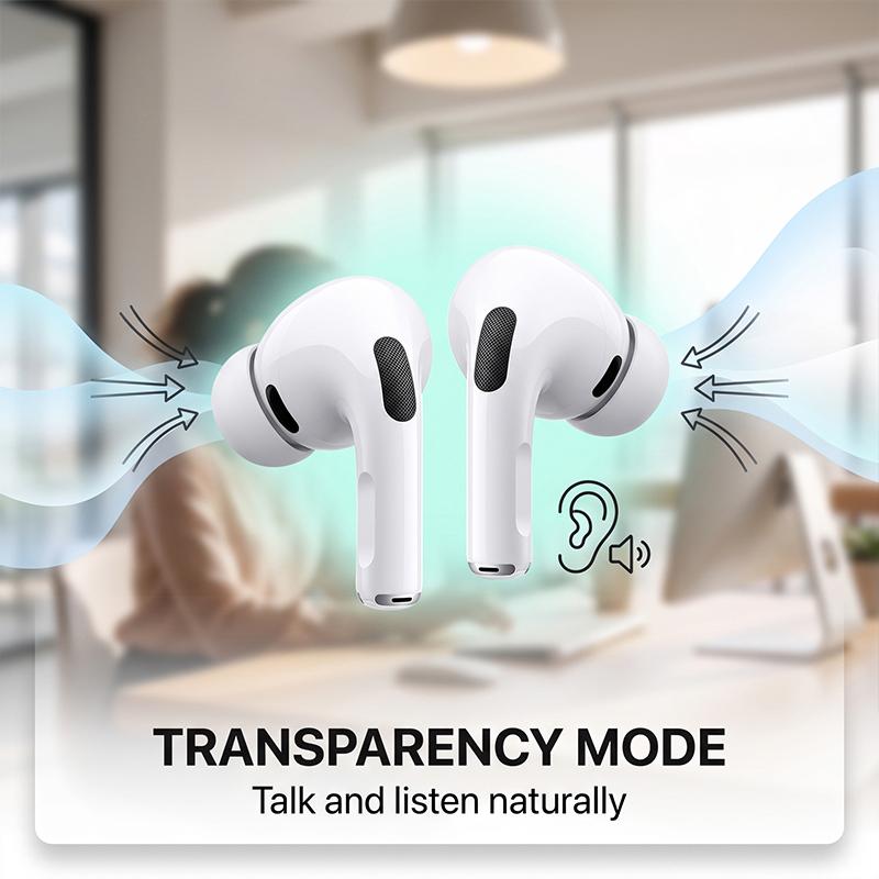 Air Pro 3 TWS Wireless Earbuds Perfect Fit 4 Sizes Silicone Tips Up To 6H Per Charge Clear Sound Noise Isolation In-ear Headphones