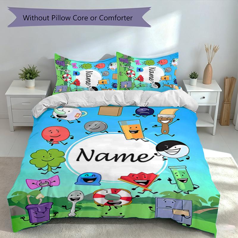 3pcs Custom Name Nanimate Insanity Bedding Set,Includes 1 Duvet Cover and 2 Pillowcases,All-season Bedroom Decor