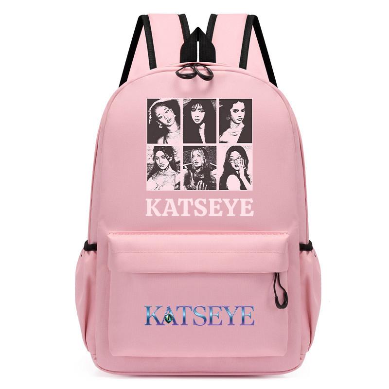 60123-13 Mochila Infantil KATSEYE Estampada Estudiante Escolar Impermeable