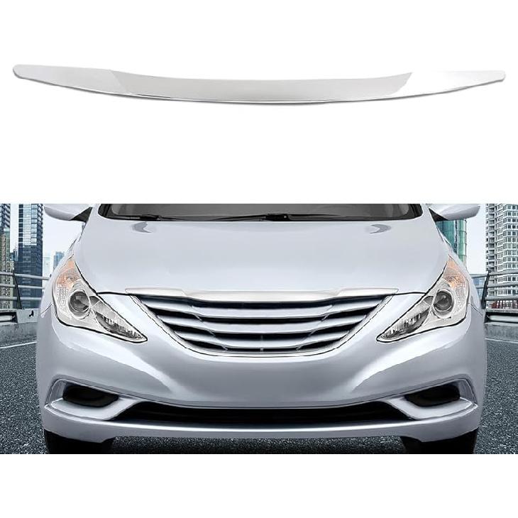 PIT66 Front Grille Hood Molding Trim Moulding, Compatible with 2007-2015 Mini Cooper R55 R56 R58 R59 (NOT fit S) Black #51132751040#MC1235100