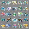 50 Sea Turtle Stickers: Cartoon Animals for Phone, Water Bottle, Guitar, Journal Decoration, Waterproof Color Art with Drip Glue