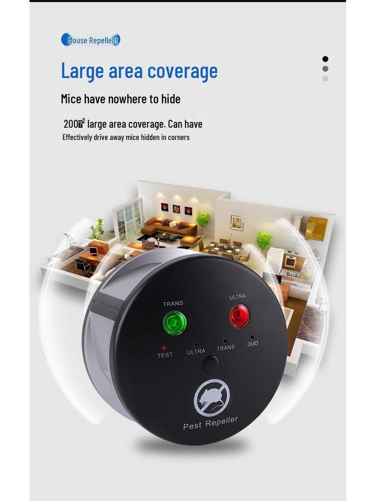 High-Power 360° Ultrasonic Indoor Repeller for Mice, Insects, and Squirrels