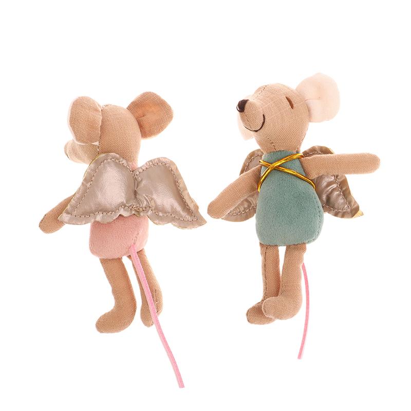Kawaii Fabric Mouse Doll Thumb Doll Toy Cute Angel Wings Mouse Dolls Toys Soft Plush Toy Home Decoration For Kid Gifts