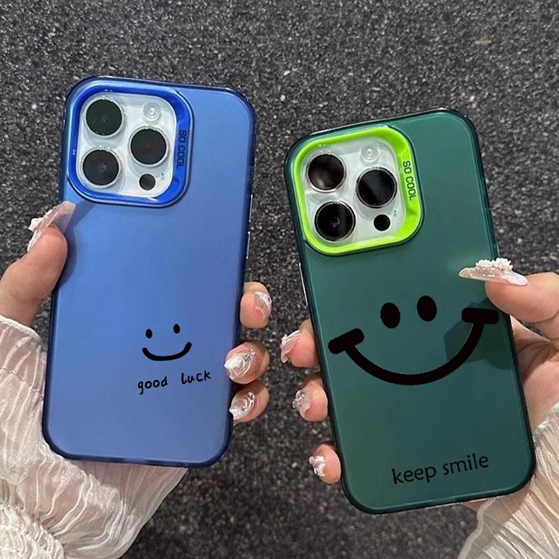Smile Patterned Anti-drop Phone Case For Samsung S24 S23 A55 A35 Xiaomi Redmi 13C Poco C65 iPhone Huawei Honor 90 Shockproof Protective Bumper Cover