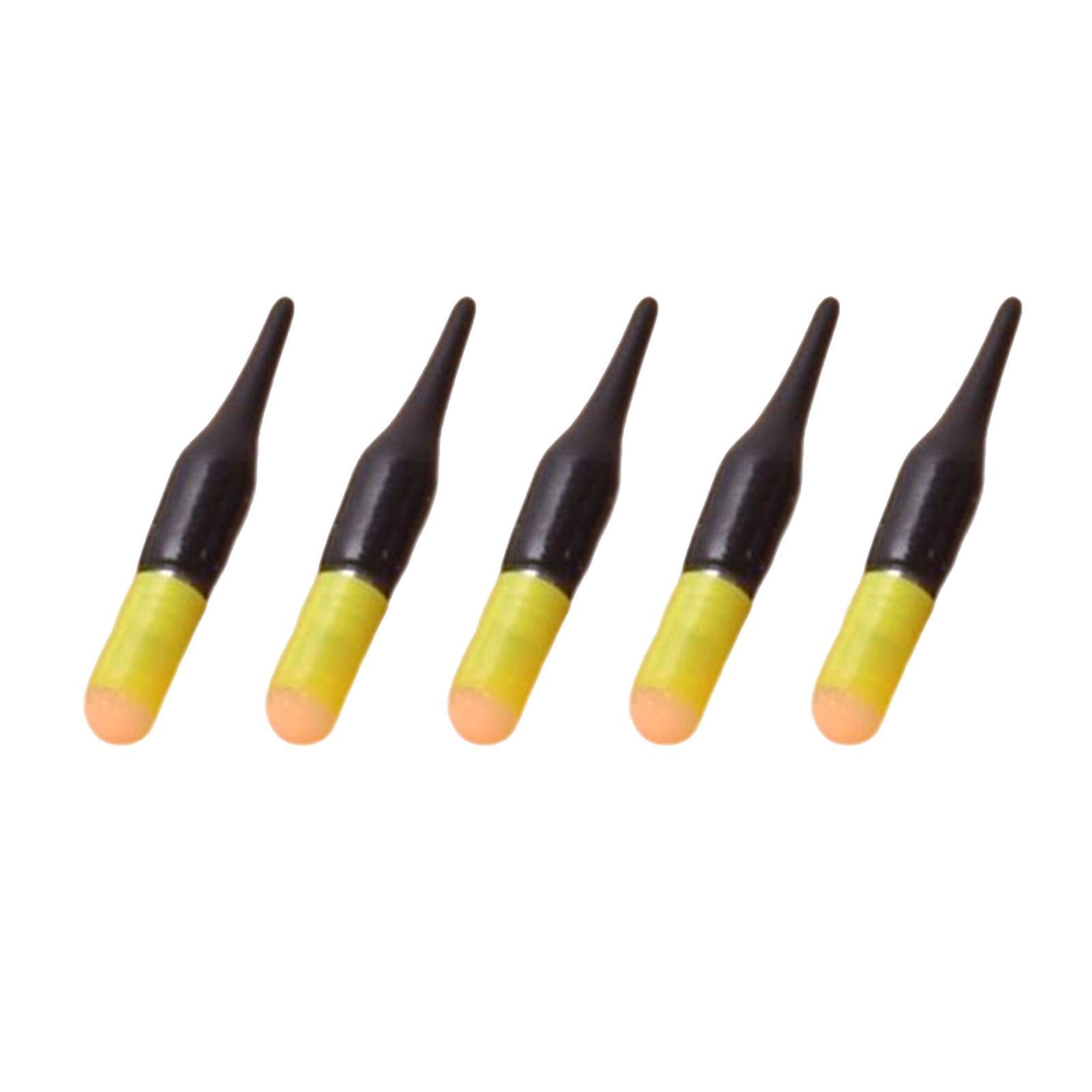 

5 шт. Светодиодные светящиеся поплавки-палочки для ночной рыбалки, светящиеся палочки для рыбалки, светодиодный ночной поплавок для рыбалки, светящийся поплавок жёлтый