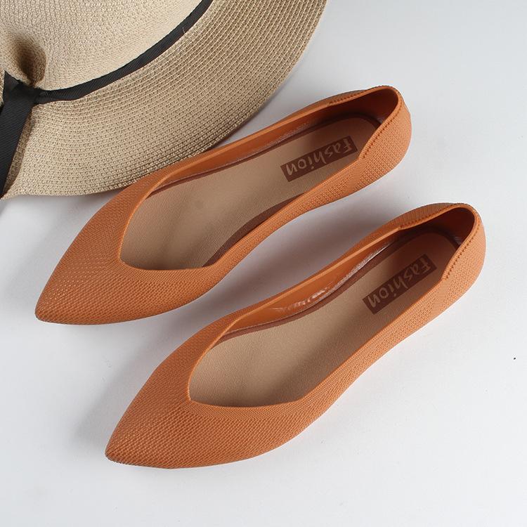 Summer New Women's Fashion Single Shoes Pointed Shallow Mouth Non Slip Women's Shoes Waterproof Lightweight Casual Flat Shoes