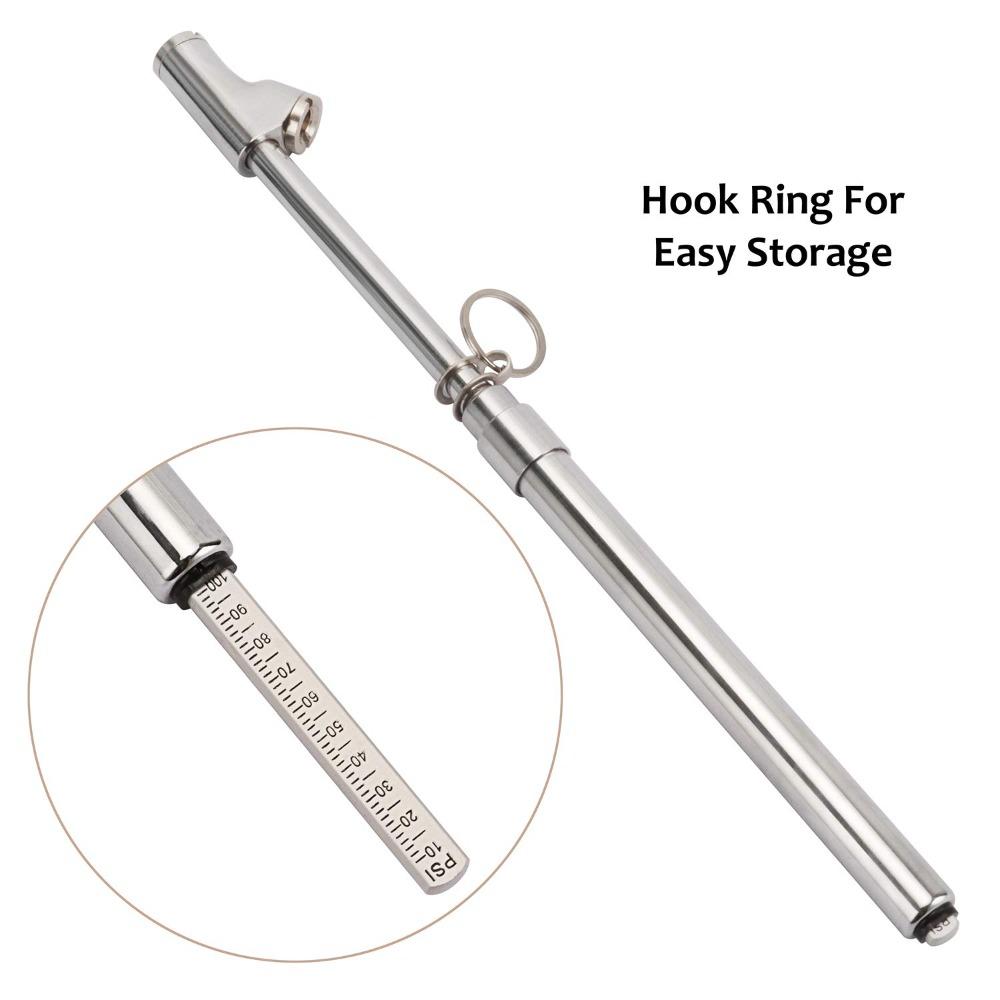 Zinc Alloy Haul Gauge Silver Pencil Tire Pressure Gauge Air Gauge Tire Pressure for Truck