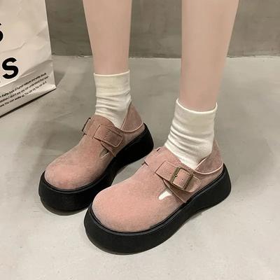 Fashion Ladies Pumps Women's Shoes Round Toe Platform with Medium Heels Quick Delivery 2025 Trend Genuine Mark Stylish Y2k On Offer 39