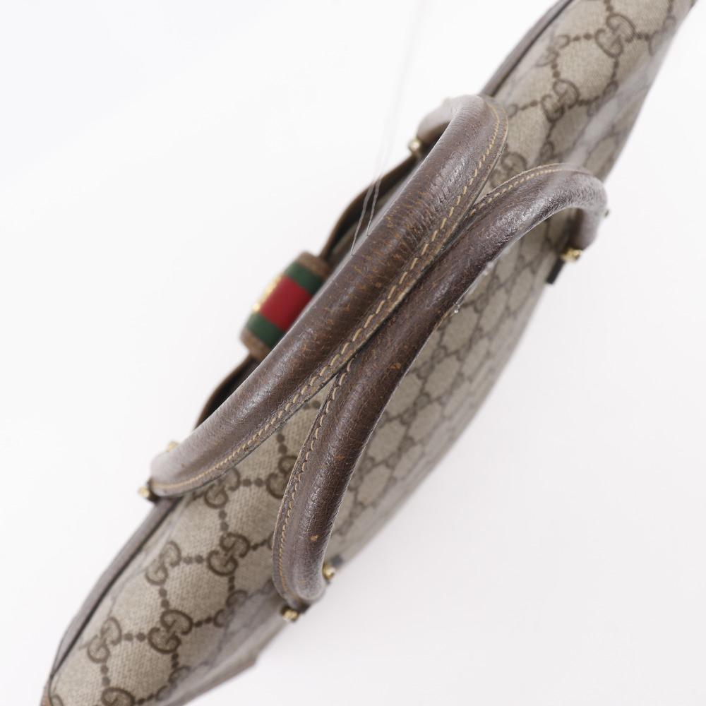 Gucci Old Gucci Handbag 02.4139.58 Sherry Line Interlocking GG Brown PVC Unisex Used