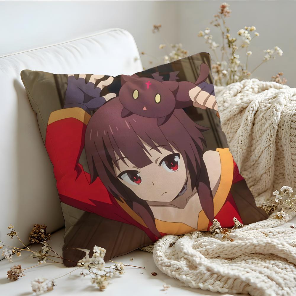 Cushion Cover  Linen  SkinFriendly Soft Decorative Case For Sofa Home Decor Hot Anime KKonoSuba MMegumin Pillow cover