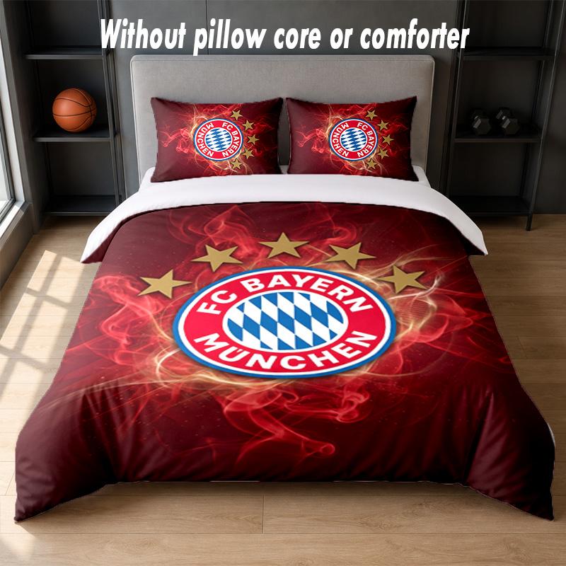 Set Biancheria da Letto Design Bayern Monaco 1 Copripiumino + 2 Federe Morbido Traspirante Biancheria da Letto per la Casa