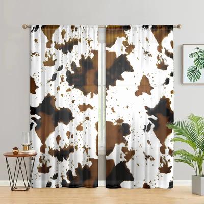 2 Pieces, Fashionable Cow Patterned Curtains - Semi Blackout - Perfect for Living Rooms, Bedrooms, Kitchens, and Home Decor