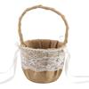 Linen Cotton And Linen Lace Material Wedding Flower Basket Girl Basket White Flower Basket