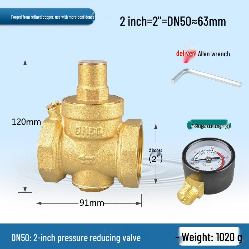 Adjustable Brass Water Pressure Reducing Valve for Heaters & Purifiers
