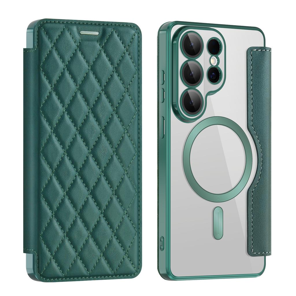 Flip Card Slot Wallet PU Leather for MagSafe Plating Case for Samsung Galaxy S26 Ultra S25 Edge S24 S23FE S22 Plus A57 A37 Cover