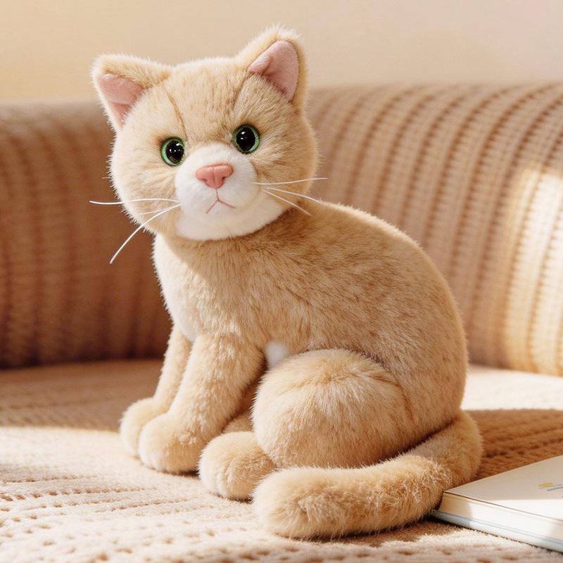 Peluche Chat Assis 26cm Simulé Comme un Vrai Petit Chat Poupée Animale Décoration de Maison Cadeau d'Anniversaire 26cm