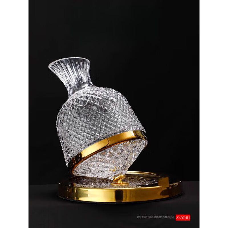 European Crystal Red Wine Glass Set with Rotating Decanter