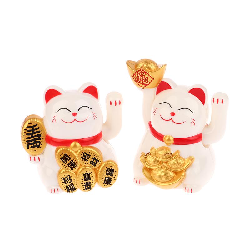 1 Stück Mini Solarbetriebene Chinesische Glückskatze Reichtum Winken Schütteln Hand Glück Willkommen Katze Süße Glückskatze Home Auto Dekor Geschenk