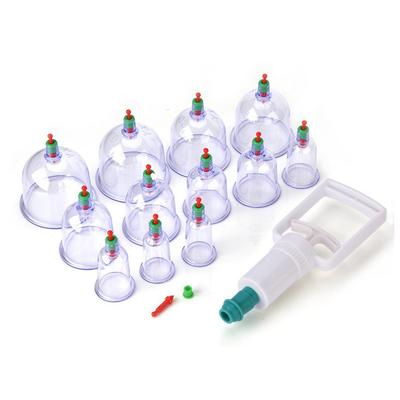 12 Pcs Transparent Chinese Cupping Massage Therapy Set Different Size - Wrinkle Reducer Increas