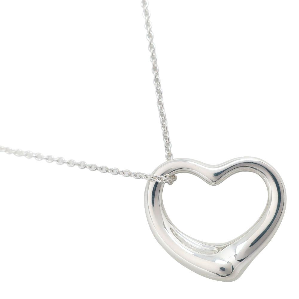 

TIFFANY&Co. Open Heart Medium Necklace Elsa Peretti Silver925 heart 9.8g Women Used