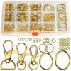 WTEMPO Swivel Snap Hooks and Key Rings Keychain Clips and Key Chain Rings Keychain Making Kit for Making Jewelry & Hanging Pendent