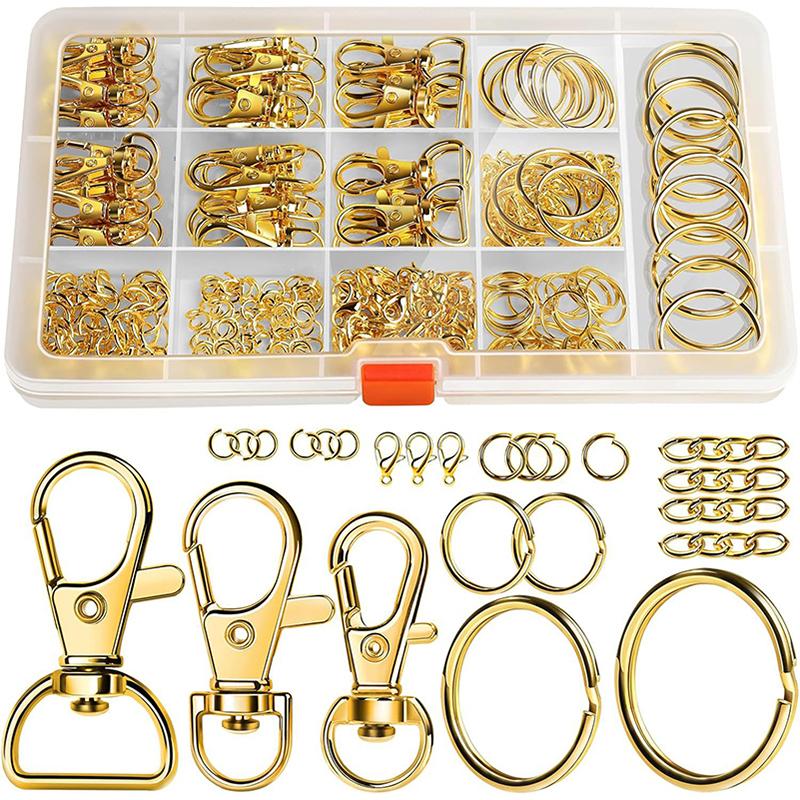 WTEMPO Swivel Snap Hooks and Key Rings Keychain Clips and Key Chain Rings Keychain Making Kit for Making Jewelry & Hanging Pendent