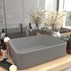 Luxury Wash Basin Matte Light Grey 41 X 30 X 12 Cm Ceramic