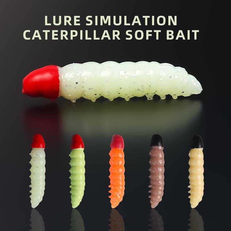 12Pcs Floating Worm Lures 1.1G/38Mm Trout Fishing Soft Lure Shrimp-Scented Bait Artificial Silicone Trout Plastic Baits