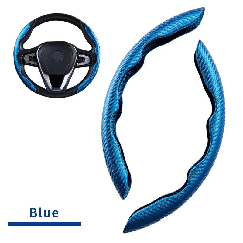 Carbon Fiber Look Universal Car Steering Wheel Booster Cover Non-Slip Interior Deocration Cover Accessories