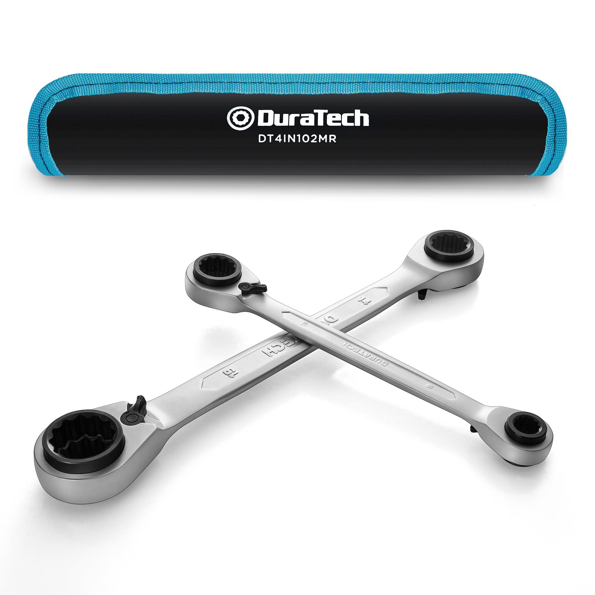 

DURATECH Трещоточный ключ Угловая трещотка Прямой тип с направлением 72 Сумка для хранения Набор из 2 4-в-1 Набор, Ключ, Рычаг, Шестерни, Хром-ванадиевая сталь,