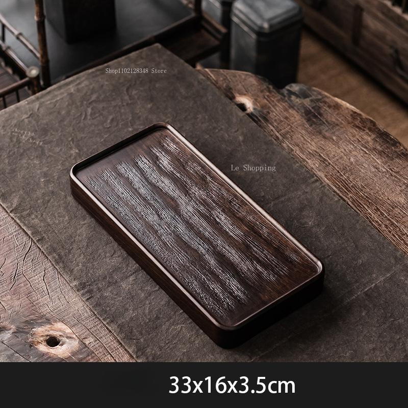 Tea Art Tools Sandalwood Pot Bearing Japanese Black Whole Wood Solid Wood Dry Brewing Table Small Tea Table/pot Holder/pad/plate