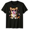 Corgi Dog Love Valentine Heart Sunglasses Animals Mens Womens Graphic Tee