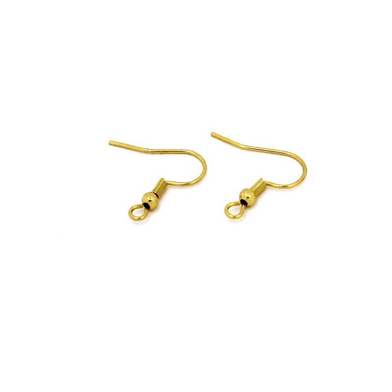 50Pcs Surgical Stainless Steel Hypoallergenic Earring Hooks Fish Ear Wire Gold Color for DIY Jewelry Making Finding Accessories