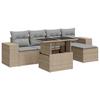 VidaXL Garden Lounge Set with Cushions 6 Pcs Beige Braided Resin 3326780