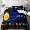 Modern Starry Sky Universe Planet Print Washable Microfiber Bedding Set Soft Comfortable Duvet Cover For Bedroom