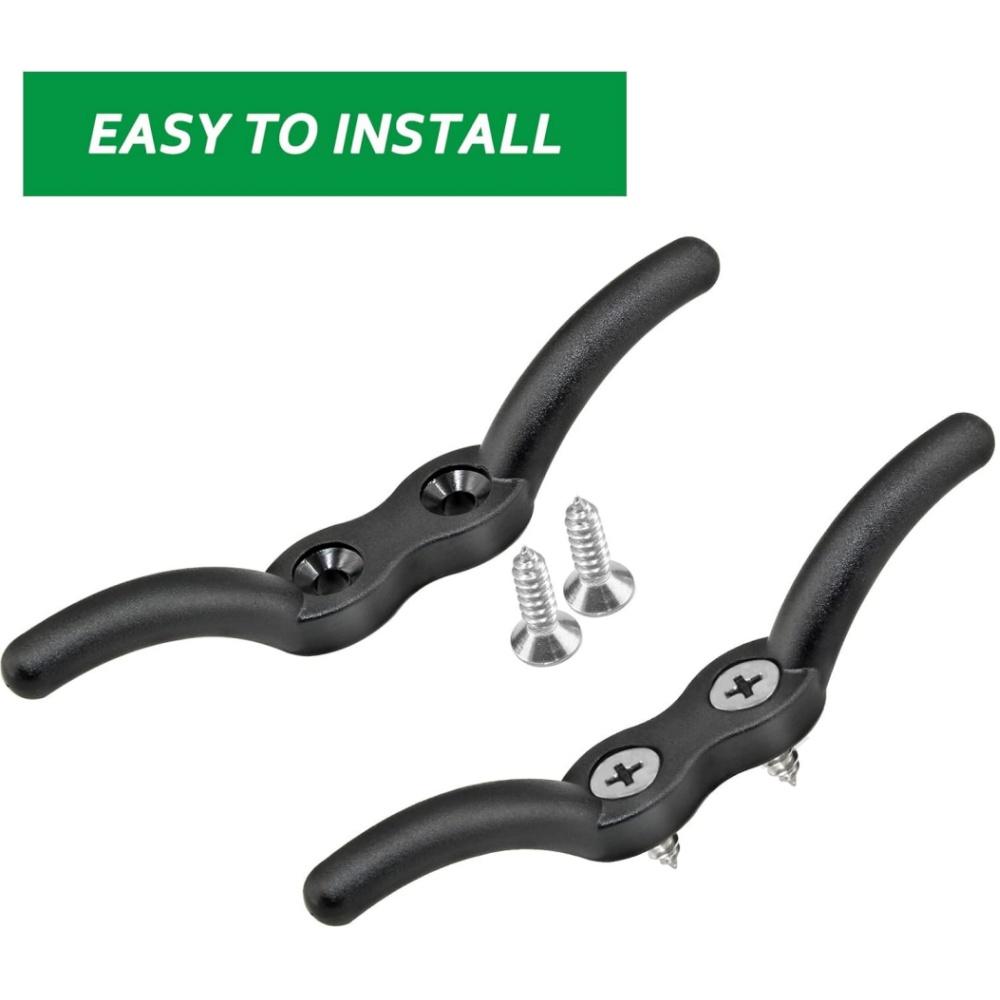 2 Pcs Nylon Boat Cleat – 4 Inch Black Rope Cleat, Heavy Duty Marine Mooring Cleat With Mounting Screws For Boats, Kayaks, DIY Projects