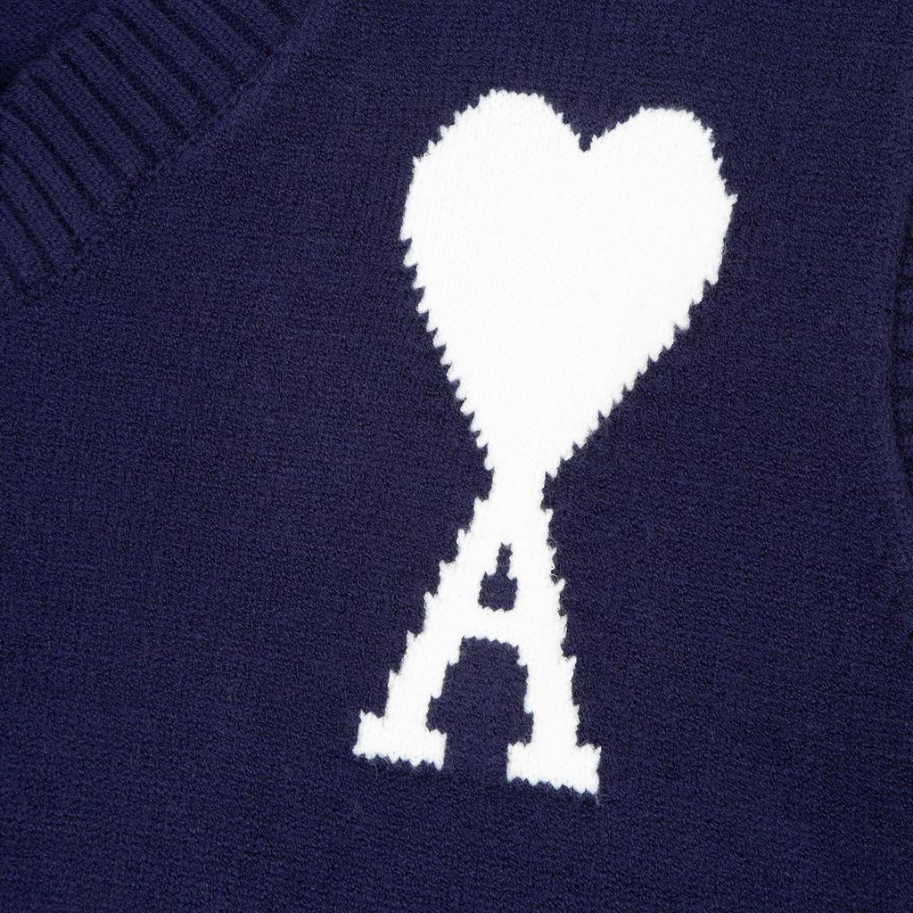 AMI Toamnă și Iarnă Nou Pulover fără mâneci cu decolteu în V și inscripție inimă roșie pentru cuplu